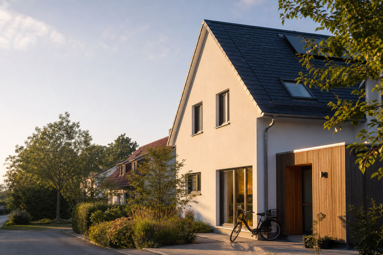 Wohnhaus mit moderner Technik als Symbol für Photovoltaikversicherung